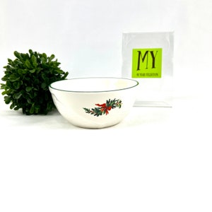 Vintage Pfaltzgraff Christmas Bowl: Heritage Holly Berry Woven Bowl