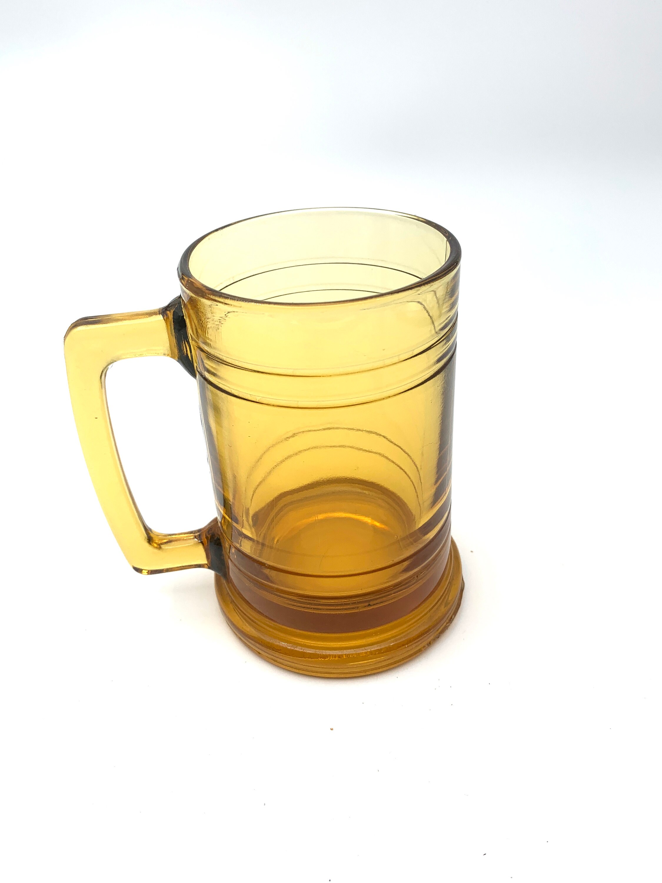 Vintage Amber Glass Beer Mugs 1970s Mid Century Boho Kitchen & Dining Home & Living Drink