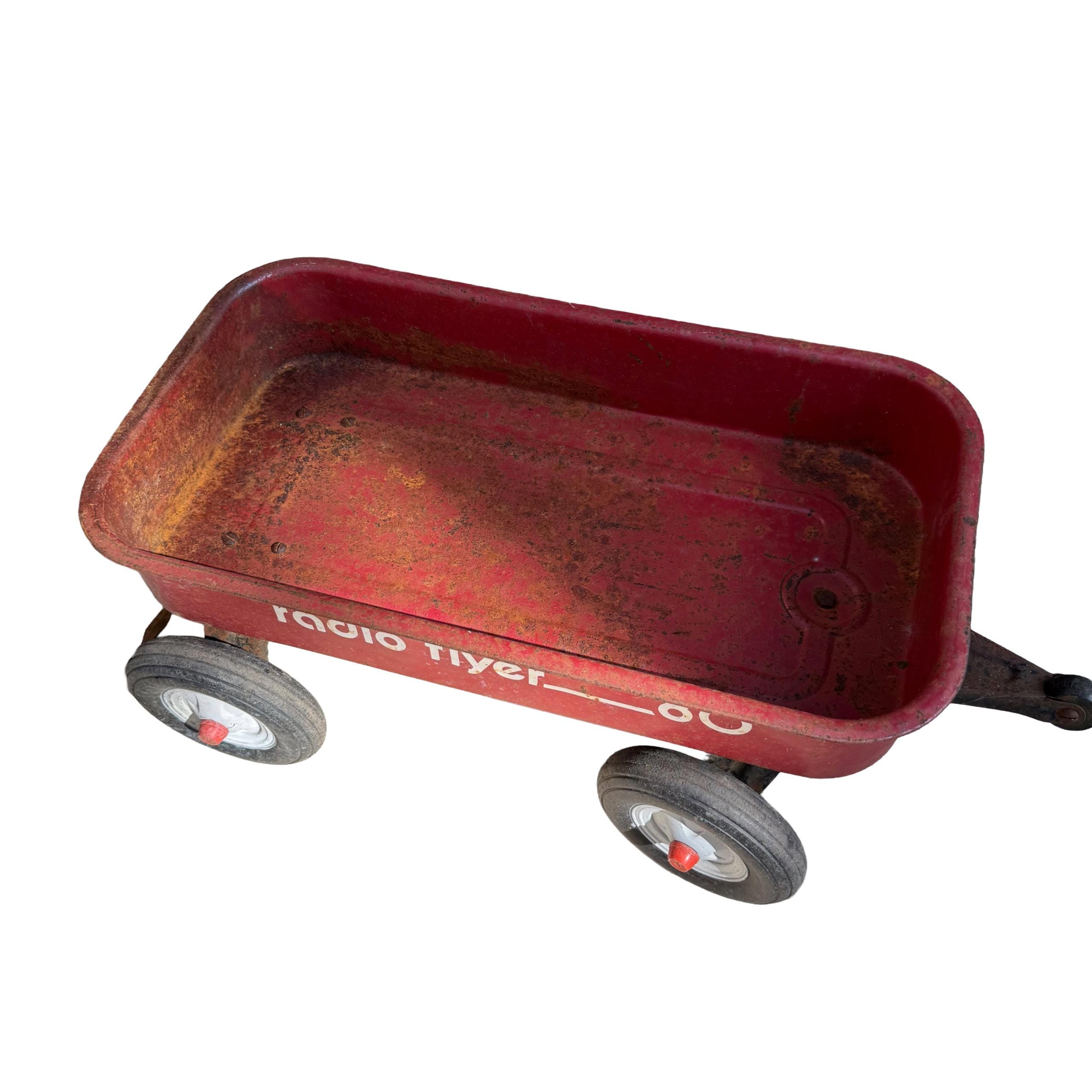 Vintage Radio Flyer 80 Red Wagon • Metal Toy Cart Decor • Rustic 