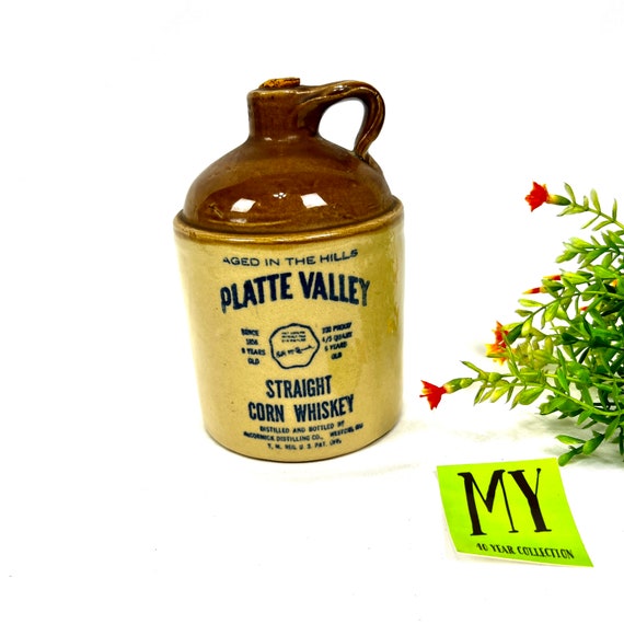 Vintage McCormick Stoneware Platte Valley Whiskey Jug with Cork