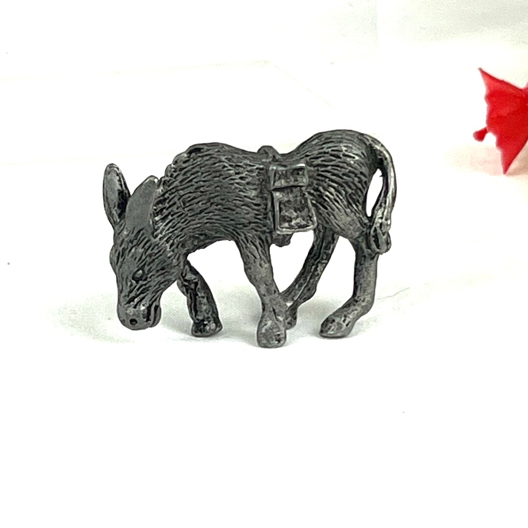 Vintage Miniature Pewter Donkey Figurine Gift Idea My40yearcollection