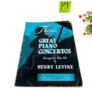 Vintage 1942 Piano Concertos Sheet Music Booklet by Henry Levin