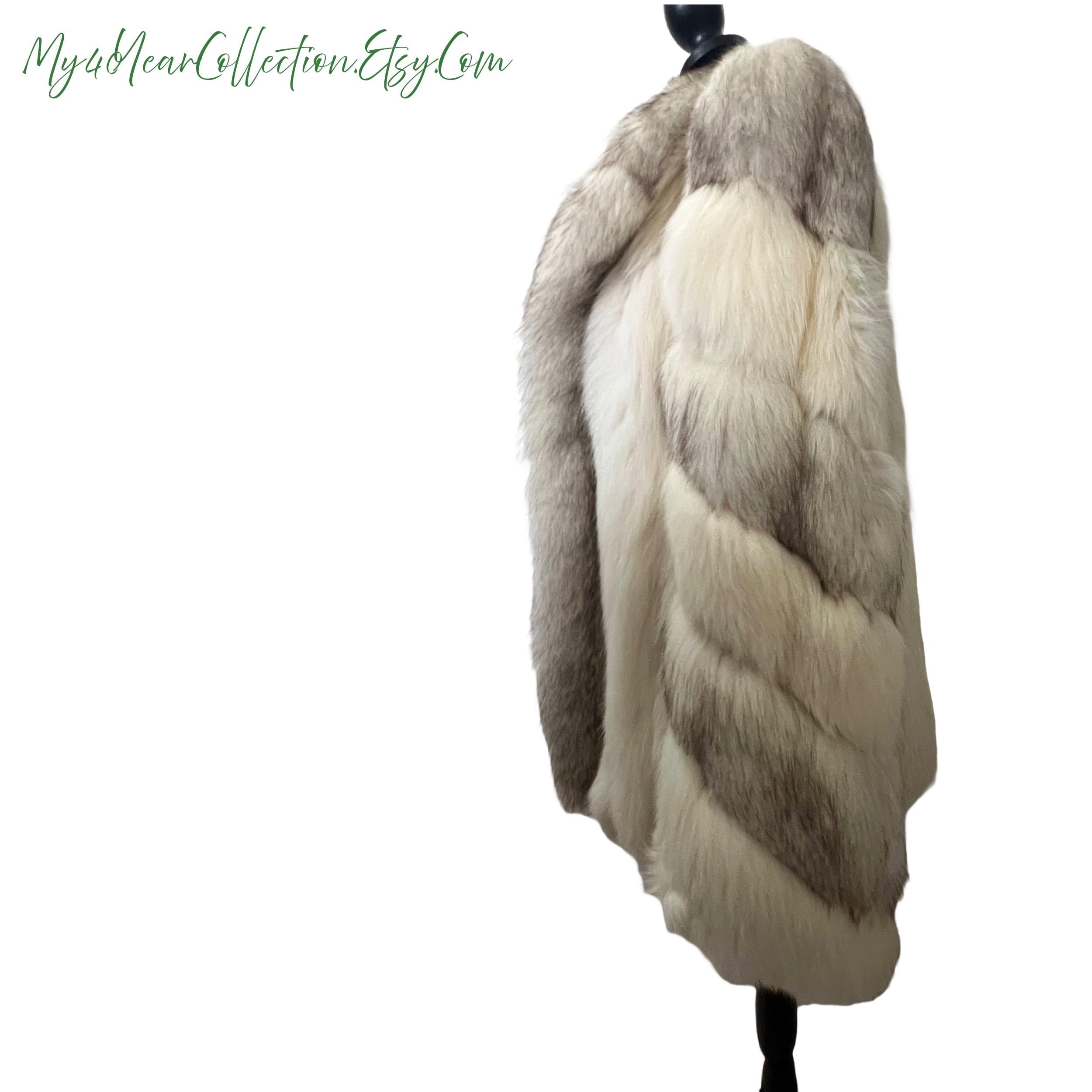 Vintage SAGA Fox Fur Coat: Natural Shadow Dark Blue, Size 12 - Etsy