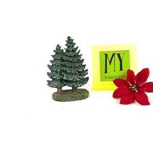 Vintage Ceramic Pine Trees Figurine, Christmas Village Tree -  Winter Pines - Christmas Decor - My40YearCollection