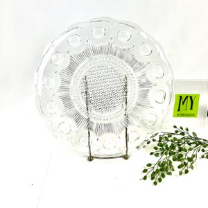 Vintage St Genevieve by Bartlett Collins Clear Glass Sandwich Tray - Scallop Edge Cake Platter - Serving Tray - My40YearCollection