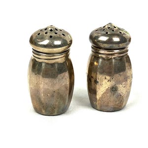 Antique Mini Salt and Pepper Shakers - Amston Sterling Individual Salt and Pepper Shakers - My40YearCollection