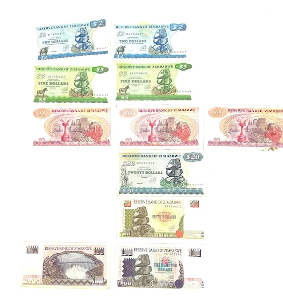 ヴィンテージジンバブエ紙幣セット：廃盤紙幣コレクション - Etsy 日本