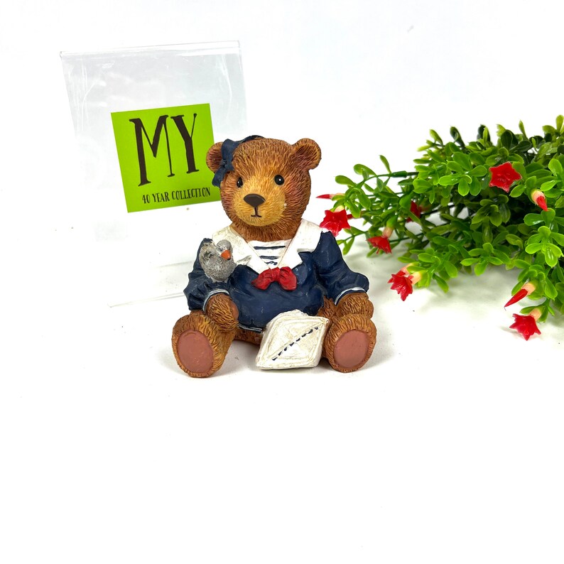 Vintage Teddy Bear Figurine Ceramic Teddy Bear Sailor Etsy