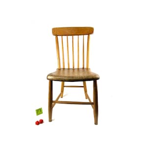 Antique Chair - Early American Maple Plank Chair - Handcarved School Chair - Primitive Decor - My40YearCollection