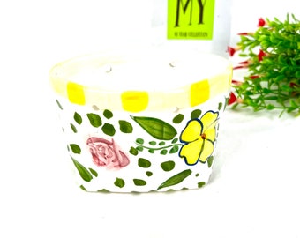 Maceta colgante de cerámica vintage: Colección K con motivo floral