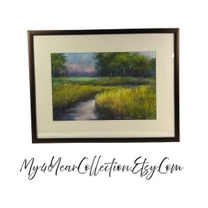 &quot;Gerahmte Sumpf Landschaft: Original Acryl Zeichnung von Dr. Badri Mehrotra &quot;&quot;Linzen&quot;&quot;.&quot;