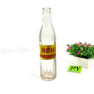 Vintage March 3, 1925 Patent Nehi Beverages Clear Textured Glass Soda Bottle Collectible Old Soda Bottle My40YearCollection