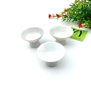 Vintage Set of Three Finest Sake Gekkeikan Cups Porcelain Sake cups Replacement Cups Japanese Footed Cups My40YearCollection