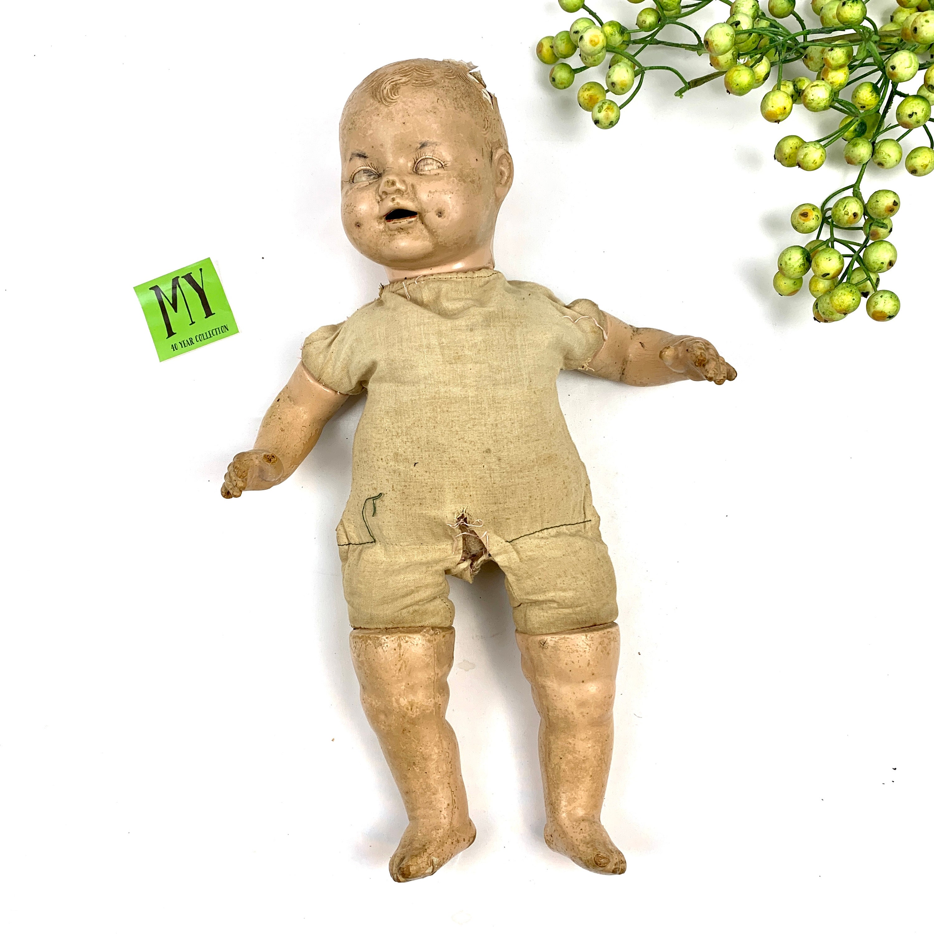 Antique Baby Doll With Dimples by E.I.H. Co. Inc Composition Etsy