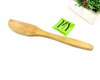 Vintage Bamboo Corner Spatula: Rustic Farmhouse Kitchen Decor