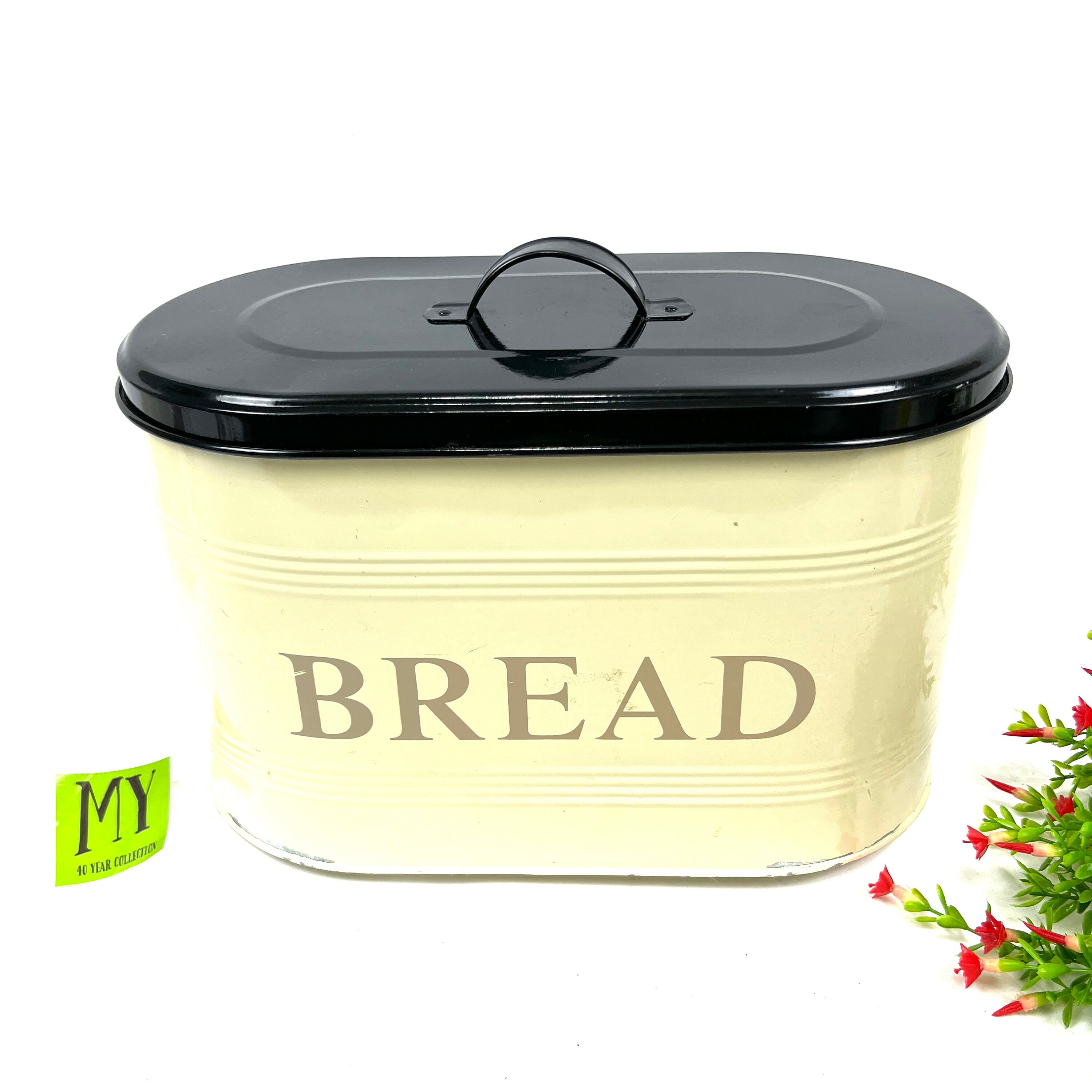 Vintage Retro Bread Box With Lid Metal Bread Box Cream and Etsy