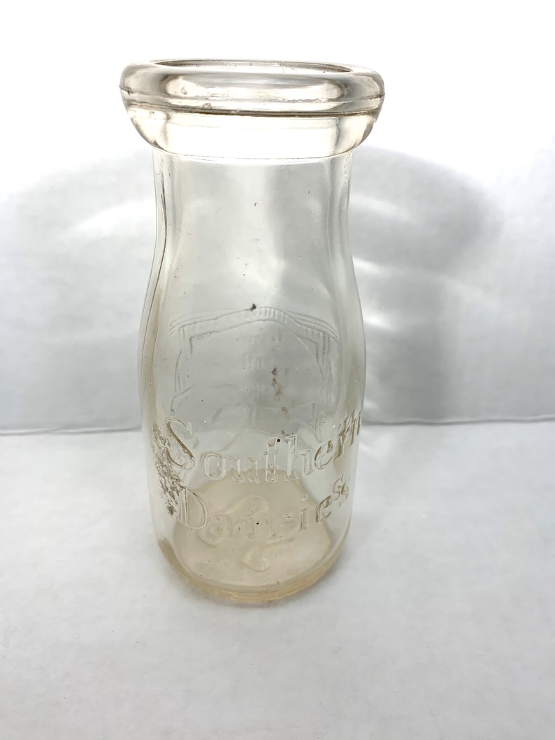 Vintage 1927 Half Pint Milk Bottle Southern Dairies Etsy