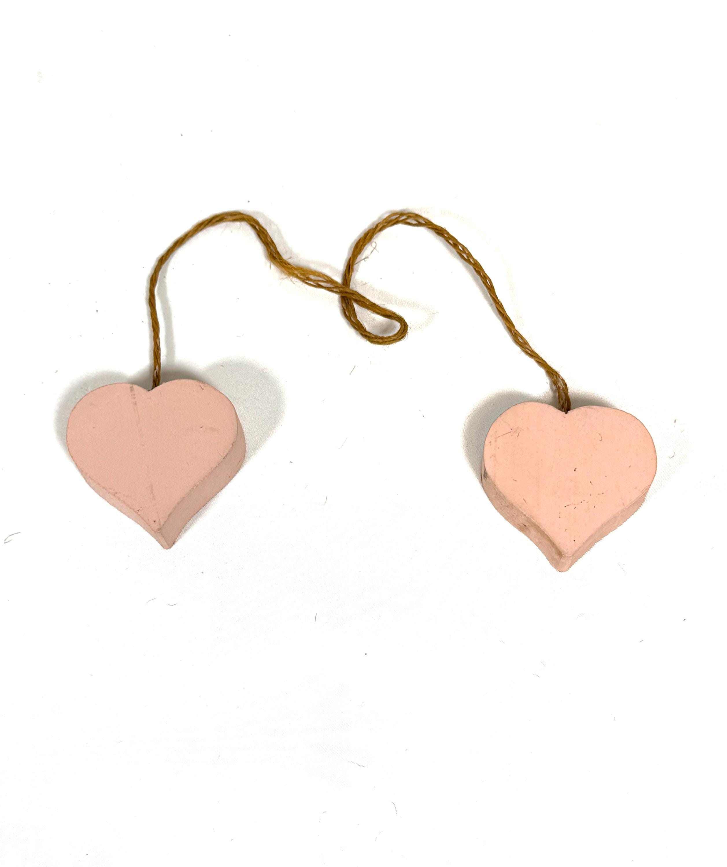 Vintage Pink Wooden Heart Hanging Decor Rustic Cottage Farmhouse ...