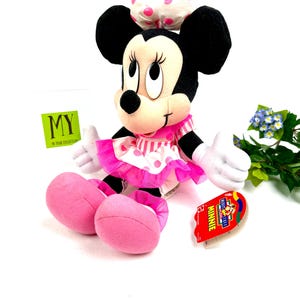 Vintage 1990-tals Mattel Minnie Mouse plysch med etiketter Mickeys prylar för barn bild 14