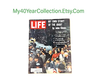 1962 LIFE Magazine: John Glenn's Orbit Story - Vintage Collectible
