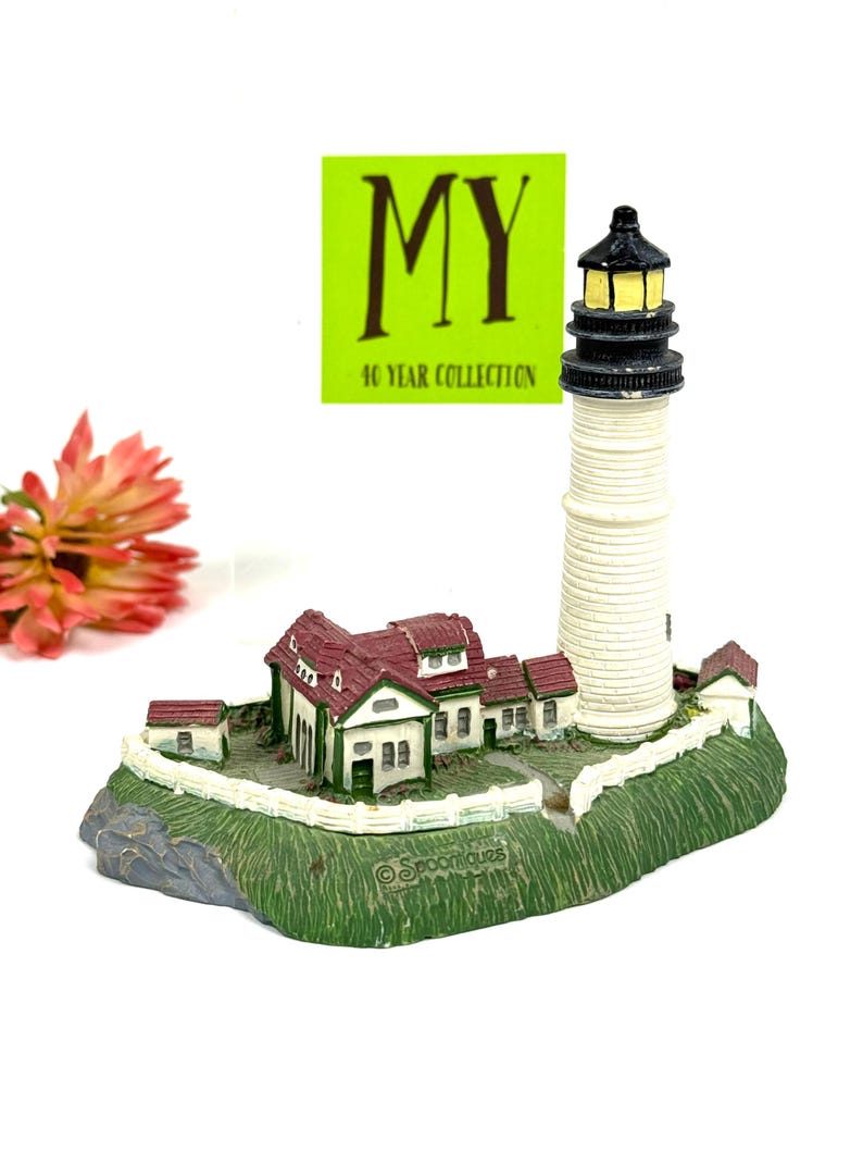 Vintage Lighthouse Miniature Figurine Spoontiques Coastal Decor Resin ...