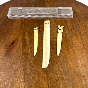 Vintage Letter Opener - Carved Bone Letter Openers - SOLD seperate - Elephant or Bird - My40YearCollection