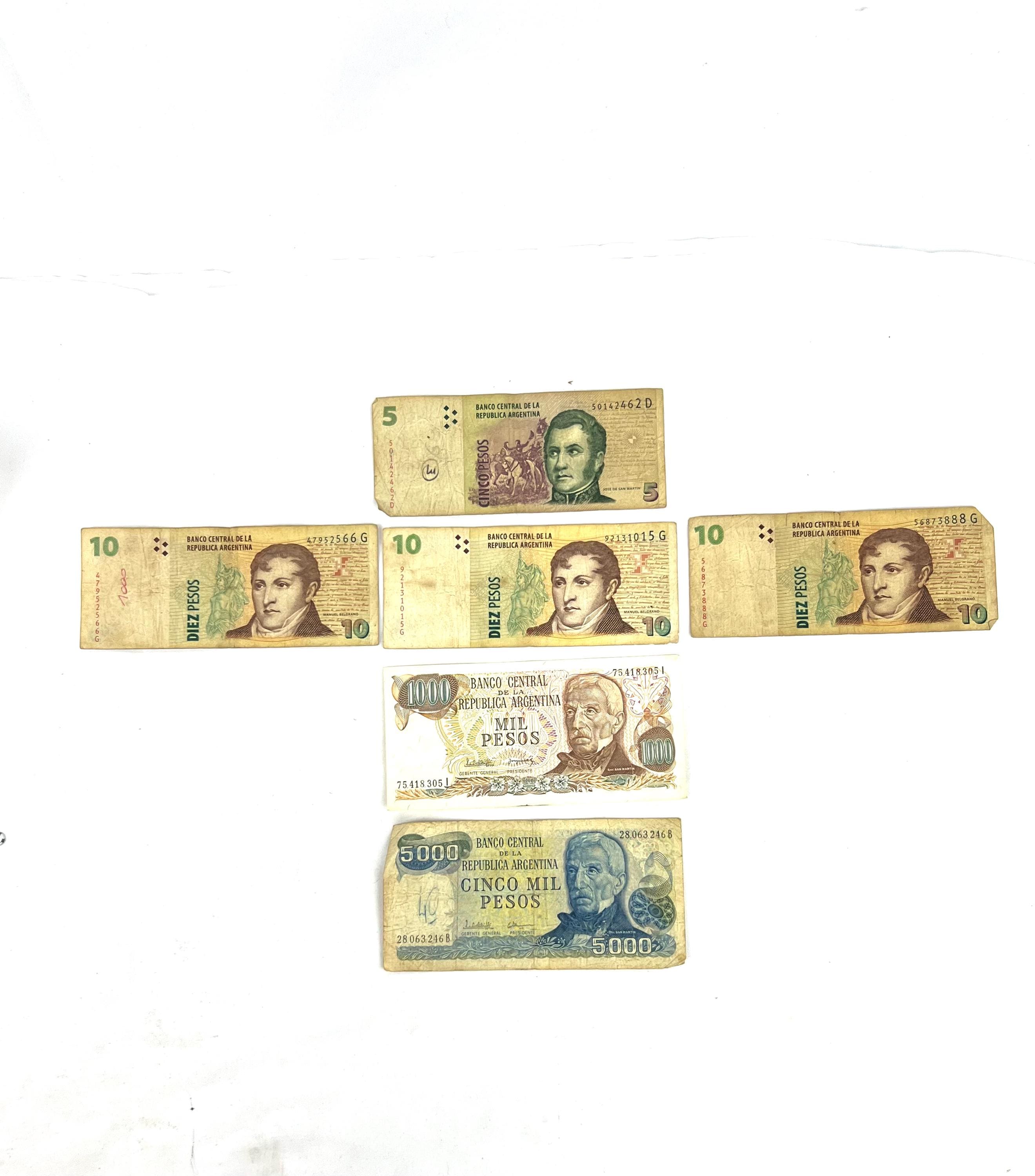 アルゼンチンのヴィンテージ紙幣：5、10、1000、5000ペソ - Etsy 日本