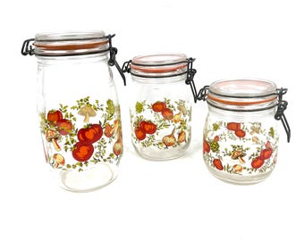 Set di 3 barattoli vintage Arc France Spice of Life, utensili da cucina francesi