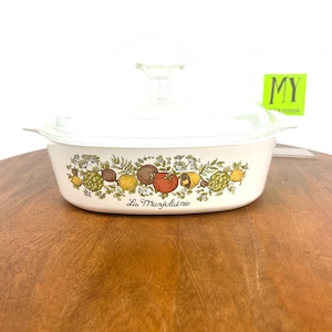 Vintage Corning Ware Spice of Life Le Marjolaine Casserole Dish with with Lid -A-2-B - Retro Cookware My40YearCollection
