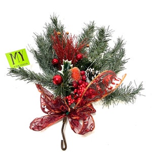 Vintage Christmas Artificial Pine, Fir, Fruit, Berry Sprayv Pick, Gift Topper, Wreath Making, Holiday Decor My40YearCollection