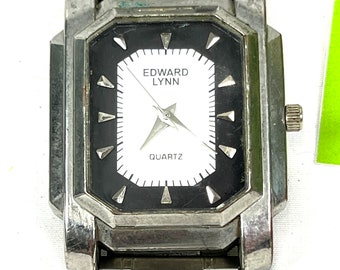 Montre Femme Edward Lynn Quartz – Cadran Noir, Boîtier Or, Acier, Ronde, Reconditionnée