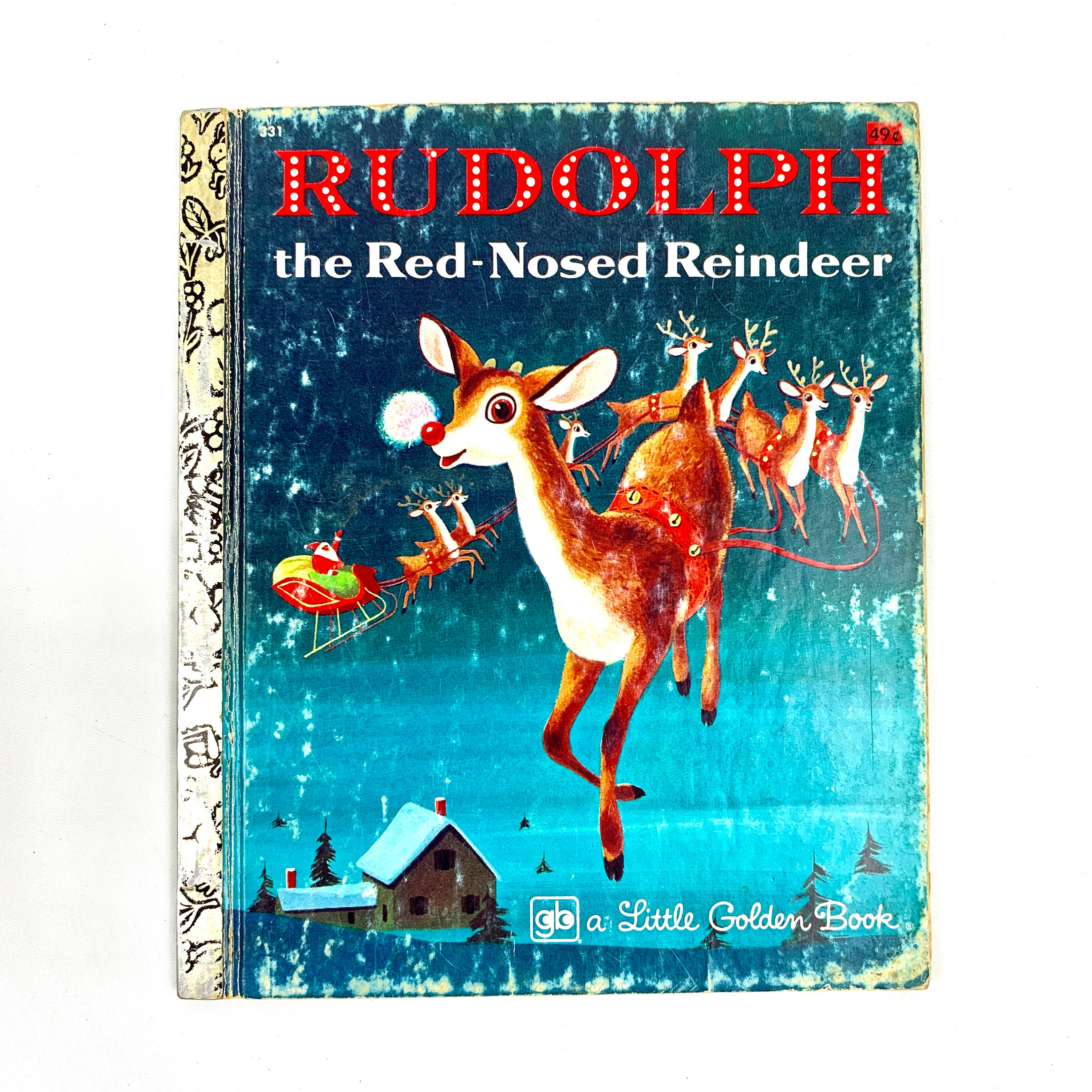 1976年ヴィンテージ「赤鼻のトナカイ ルドルフ」 - 小さな黄金の絵本 - Etsy 日本, image size:3000x3000