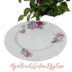 Vintage Regina China Dinner Plate Pink Rose Floral Porcelain Replacement Plate Cottage Tableware image 3