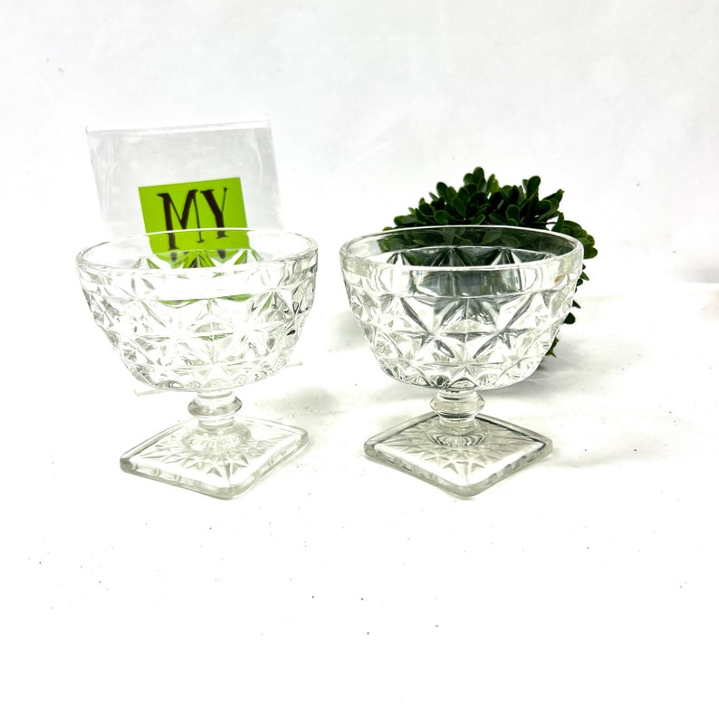 Two Vintage Mt.vernon by Indiana Glass Co Clear Champagne Etsy