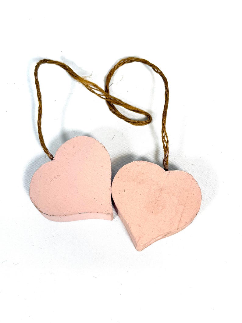 Vintage Pink Wooden Heart Hanging Decor Rustic Cottage Farmhouse ...