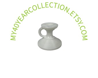 Vintage Milk Glass Candleholder - White Ribbed Candlestick Holder - White Decor - My40YearCollection