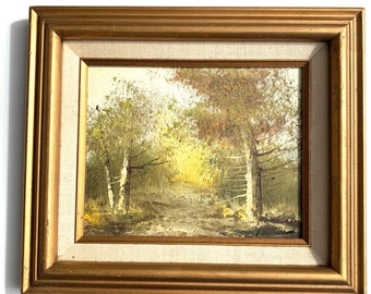 Vintage Framed Oil Painting Landscape Trail Scene Signed Wesler 1960 1970 Production Mid Century Decor My40YearCollection