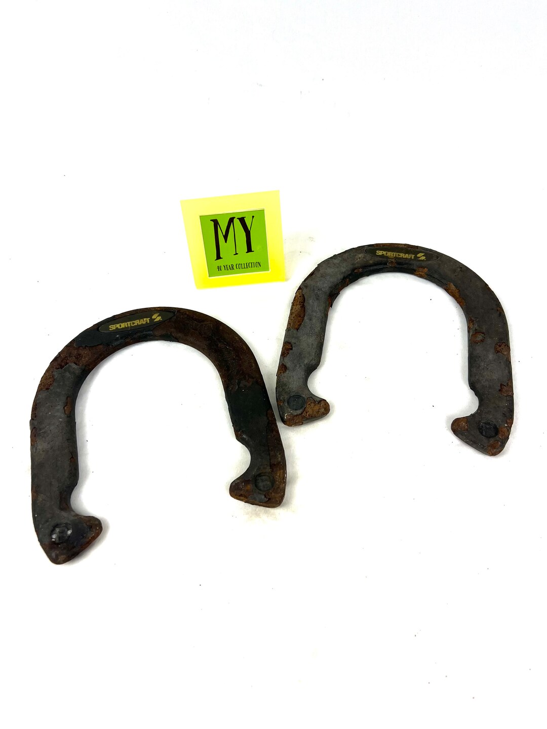 Vintage Horseshoe Sportcraft Throwing Horseshoe B Pair Rusty