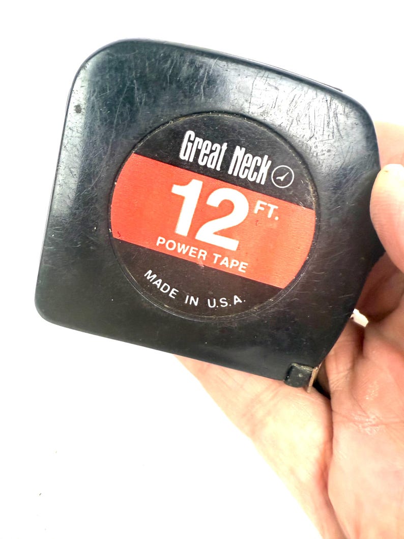 Vintage Neck 12 Fuß Maßband, in den USA hergestelltes Taschenwerkzeug Bild 7