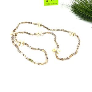 Vintage Shell Necklace - Shell Bead Necklace - Phillipines Artisan Shell Necklace - Coastal Jewelry - My40YearCollection