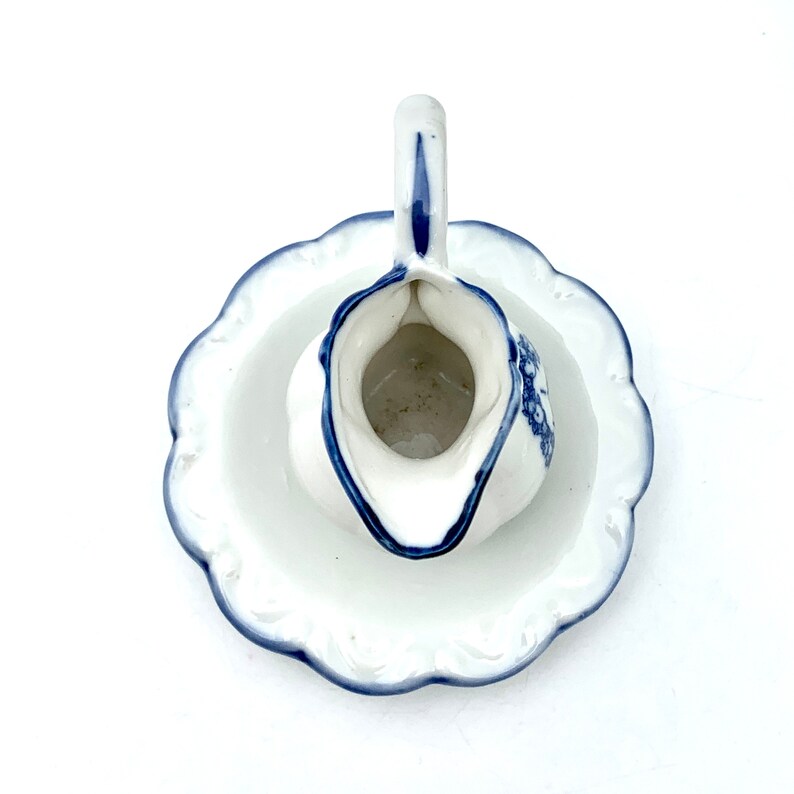 Vintage Miniature Bone China Wash Basin and Pitcher White Blue Etsy
