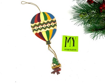 Vintage Hot Air Balloon Christmas Tree Ornament
