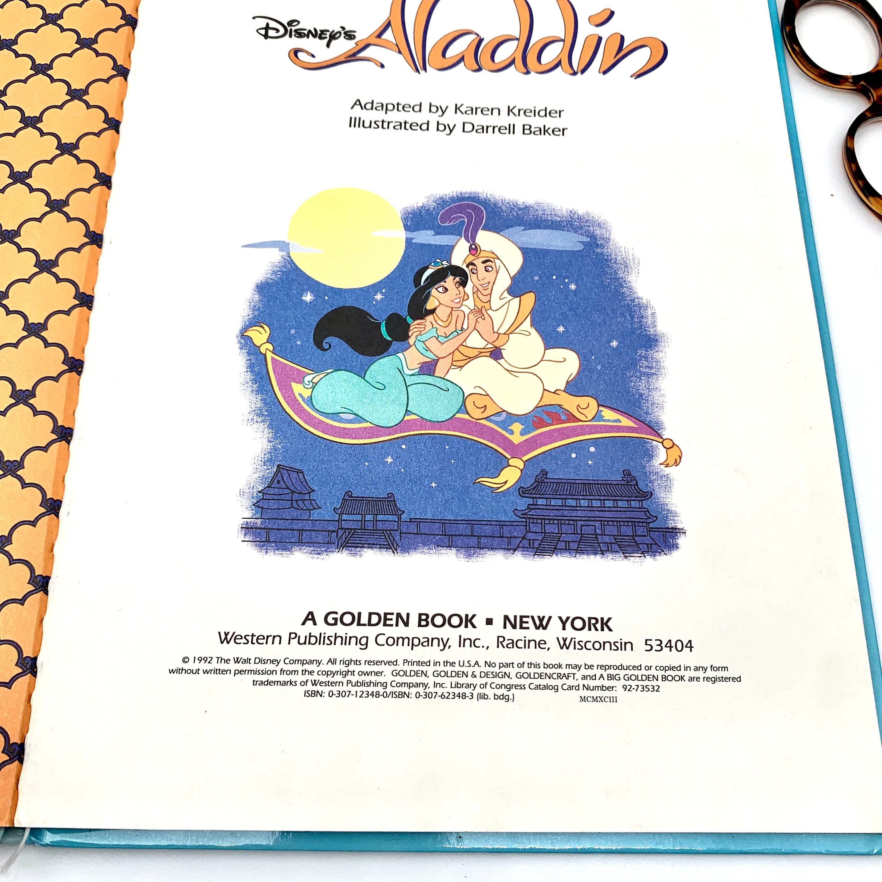 1992年 ディズニー『アラジン』ビッグゴールデンブック：絵入り児童書