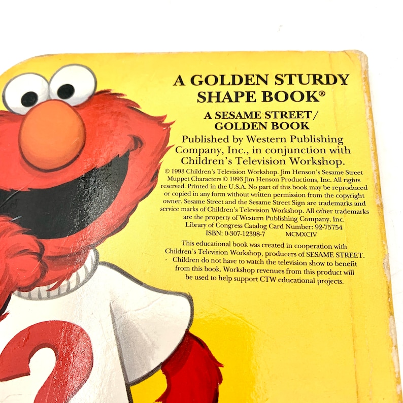 1993 Sesame Street Golden Book Elmo's Guessing Game Hardcover Series Book Children's book My40YearCollection image 7