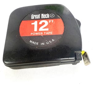 Vintage Neck 12 Fuß Maßband, in den USA hergestelltes Taschenwerkzeug Bild 3