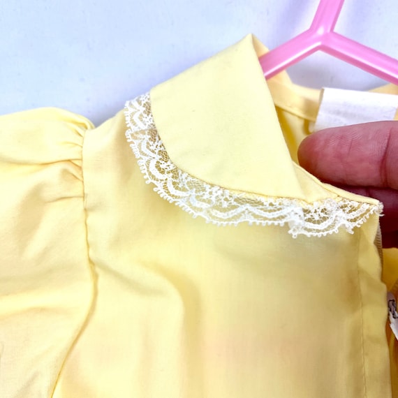 Vintage Yellow Baby Girl Embroidery Romper "Daddy… - image 3