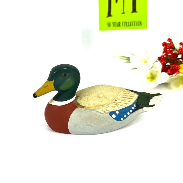 Vintage Figurine - Avon Duck Collector Series - Mallard - Small Stone Duck Figurine - Collectible - Duck Decor - My40YearCollection