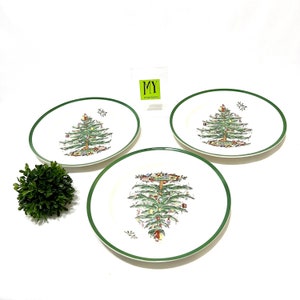 Vintage Spode Christmas Tree Green Trim - Tidbit plate - SOLD SEPARATELY - 10.5&quot; - Replacement Plates  - My40YearCollection