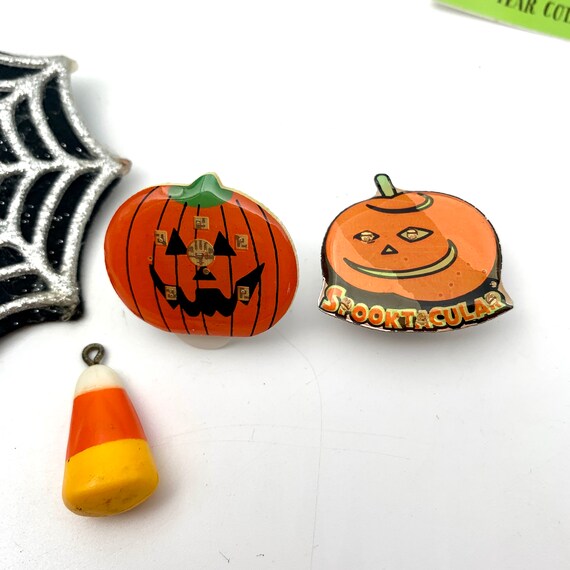 Vintage Halloween Pins Spider Web, Candy Cane Pen… - image 5