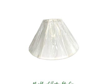 Vintage White Fabric Empire Lamp Shade Replacement Neutral Modern Table Floor Lighting Decor Home Accent